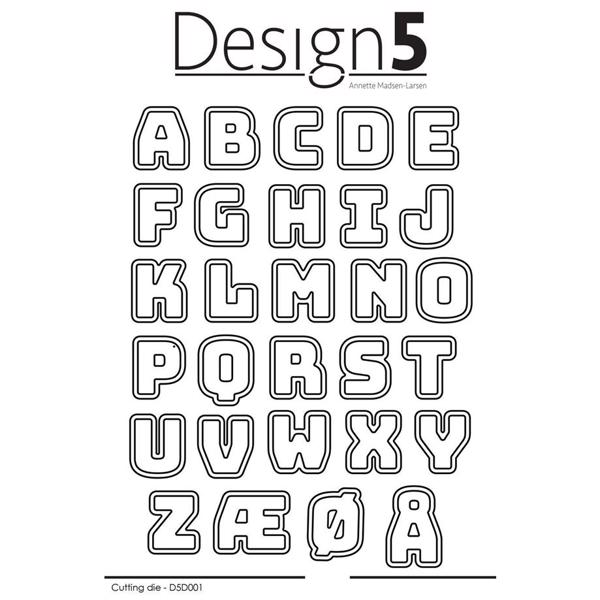Design 5 Die - Alphabet w/Shadow