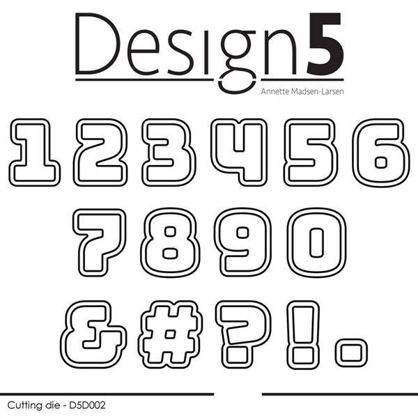 Design 5 Die - Numbers w/Shadow