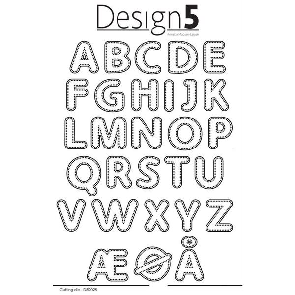 Design 5 Die - Dotted Alphabet - Upper Case