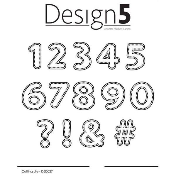 Design 5 Die - Dotted Numbers