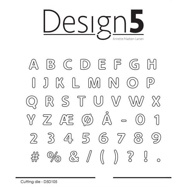 Design 5 Die - Rounded Alphabet Medium