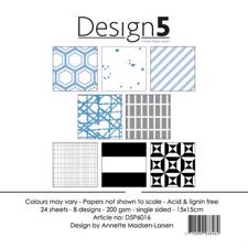 Design 5 Paper Pad 15x15 cm - SpaceBlueSky