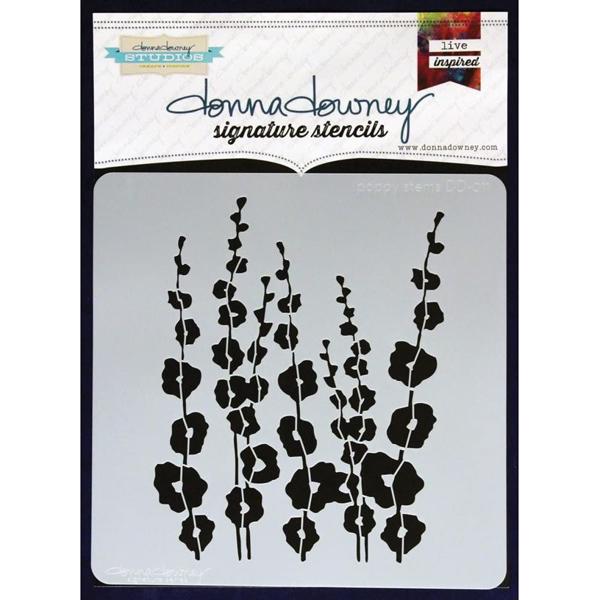 Donna Downey Signature Stencils 8.5x8.5" - Poppy Stems