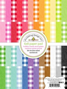 Doodlebug Design Paper Pad 6x8" - Buffalo Check & Wood Grain (15x20 cm)