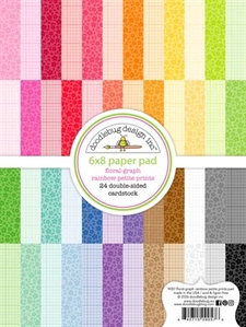 Doodlebug Design Paper Pad 6x8" - Floral & Graph Rainbow (15x20 cm)