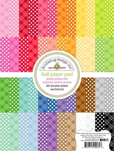 Doodlebug Design Paper Pad 6x8" - Petite Plaid & Polka Dots (15x20 cm)