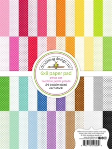 Doodlebug Design Paper Pad 6x8" - Swiss Dot Rainbow (15x20 cm)