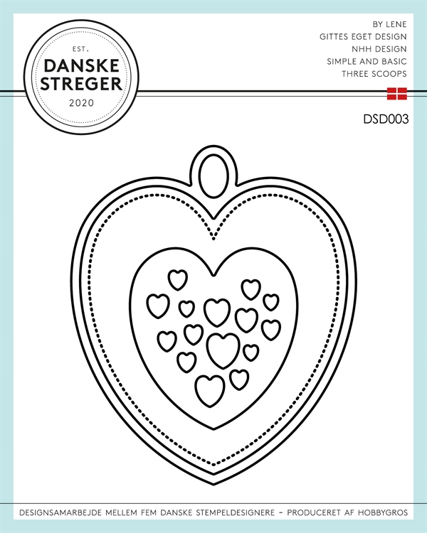 Danske Streger Die Set - Kærlighed (hjerte tag)