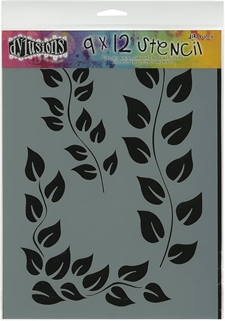 Dylusion Stencil (Mask) 9x12" - Leaf Flourish