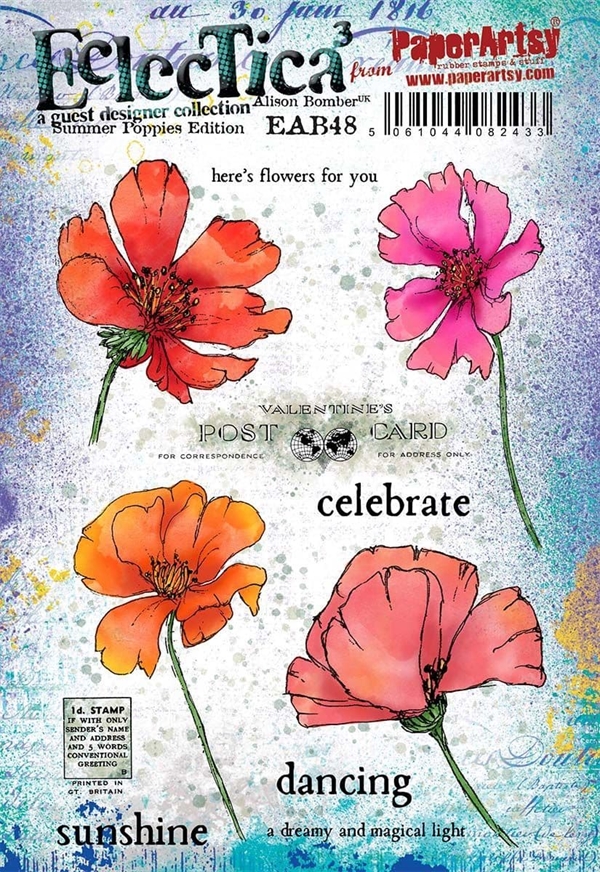 PaperArtsy A5 Cling Stamp - Alison Bomber / 48: Summer Poppies Edition