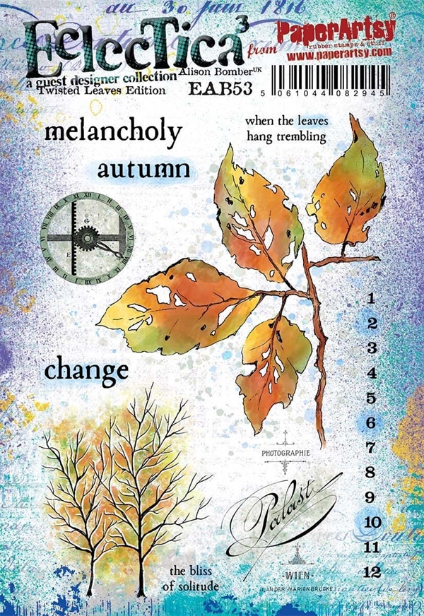 PaperArtsy A5 Cling Stamp - Alison Bomber / 53: Twisted Leaves Edition