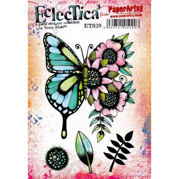 PaperArtsy A5 Cling Stamp - Tracy Scott No. 39 / Butterfly