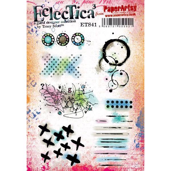 PaperArtsy A5 Cling Stamp - Tracy Scott No. 41 / Grunge Parts