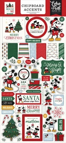 Echo Park Chipboard Accents - Mouse and Me Christmas