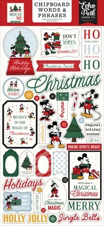 Echo Park Chipboard Words & Phrases - Mouse and Me Christmas