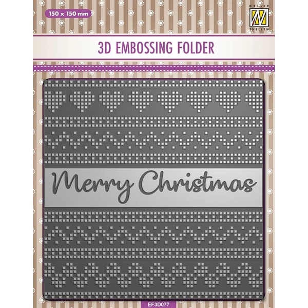 Nellie Snellen 3D Embossing Folder - Merry Christmas