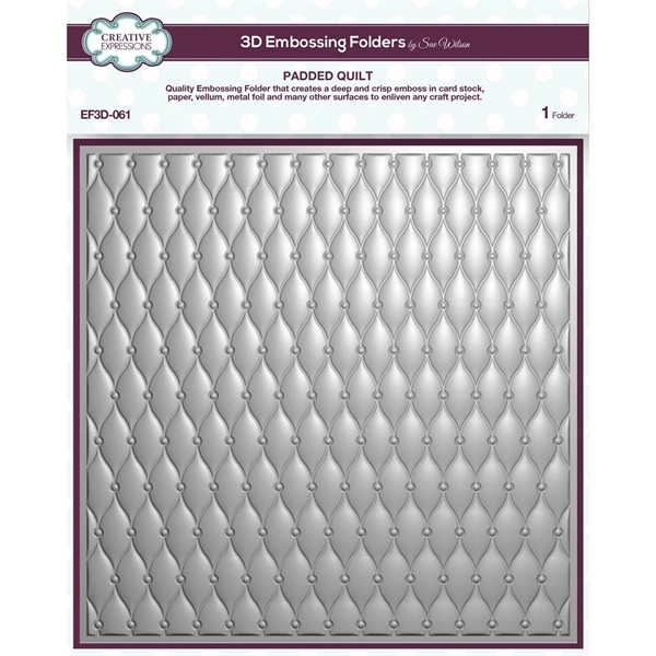 Creative Expressions Embossing Folder - 8x8" / 3D Padded Quilt