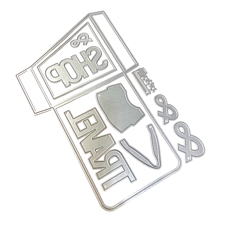 Elizabeth Crafts Die Set - Once ina Lifetime / Slanting Library Poclet with Bag