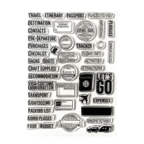 Elizabeth Crafts Clear Stamp Set - Once in a Lifetime / Travel Journal