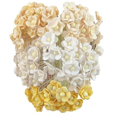 Wild Orchid Crafts - Sweetheart Blossoms / Mix White & Cream (100 stk.)