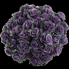 Wild Orchid Crafts - Paper Roses 15mm / Purple (50 stk.)
