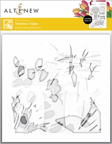Altenew Stencil 6x6" - Timeless Tulips Simple Coloring Stencil Set (3 pcs).