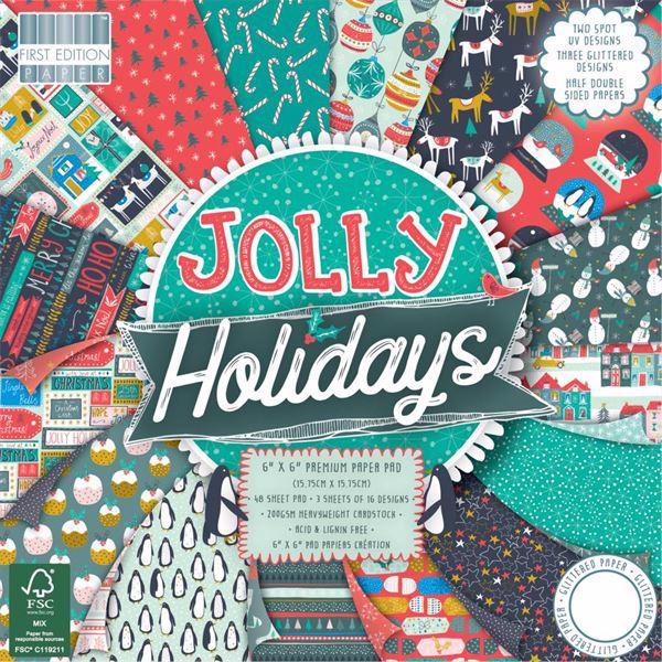First Edition Paper Pad 6x6" - Jolly Holidays