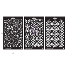 Prima / Finnabair Stencil Set 6x9" - Victorian Tiles (3 pcs)