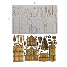 Prima / Finnabair Decor Mould 5x8" - Winter Town