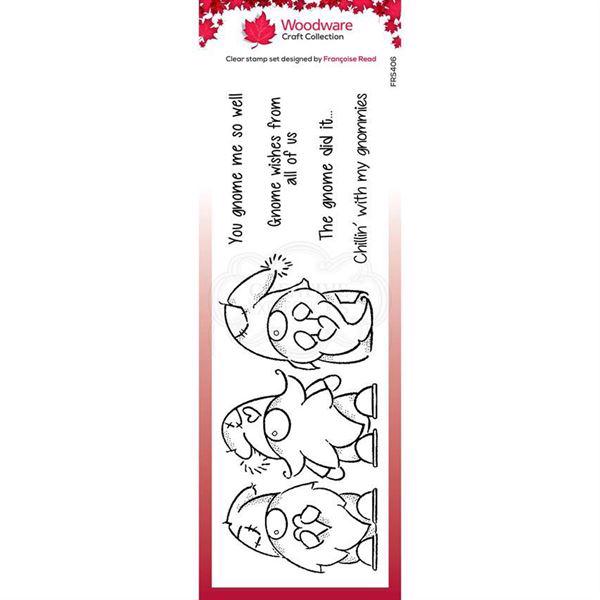 Woodware Clear Stamp - Three Gnomes (aflangt)