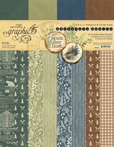 Graphic 45 Paper Pad 8.5x11" Patterns & Solids - Adventure Awaits