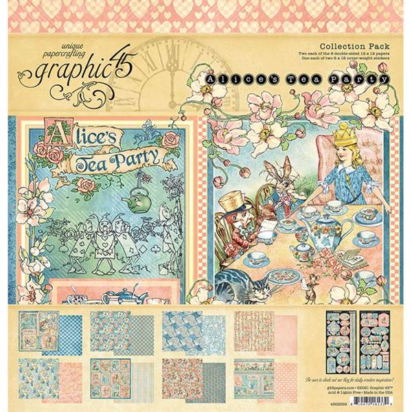 Graphic 45 Collection Pack 12x12" - Alice\'s Tea Party