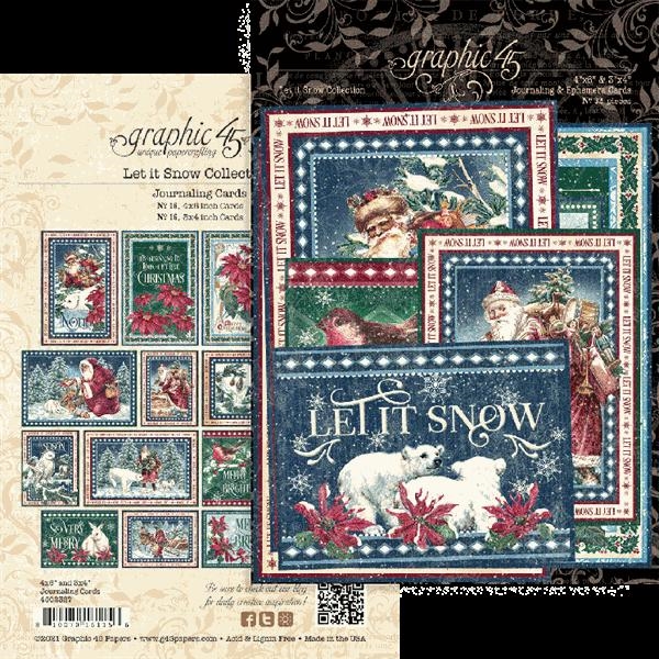 Graphic 45 Journaling Cards - Let it Snow