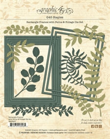 Graphic 45 Staples Die Set - Rectangle Frames with Ferns & Foliage
