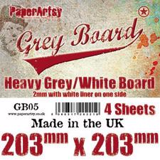 PaperArtsy Grey / White Board - 8x8"