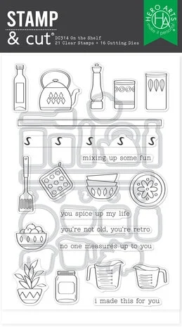 Hero Arts Clear Stamp & DIE Set - Retro Kitchen / On the Shelf