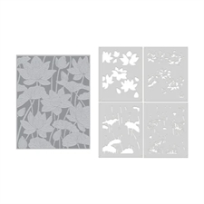 Hero Arts Letterpress + Foil & Cut & Stencil Bundle - Tranquil Garden / Lotus Flower