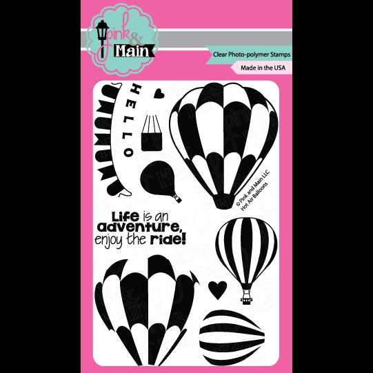 Pink & Main Clear Stamp Set - Hot Air Balloons
