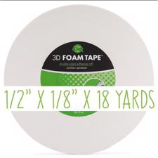 iCraft 3D Foam Tape Jumbo Roll - 1/2" x 1/8" x 18 yards (white)
