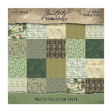 Tim Holtz Paper 12x12" - Palette Collection / Green
