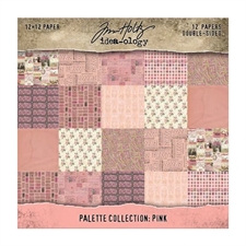 Tim Holtz Paper 12x12" - Palette Collection / Pink
