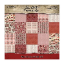 Tim Holtz Paper 12x12" - Palette Collection / Red