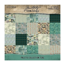 Tim Holtz Paper 12x12" - Palette Collection / Teal
