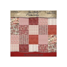 Tim Holtz Paper 8x8"- Palette Collection / Red