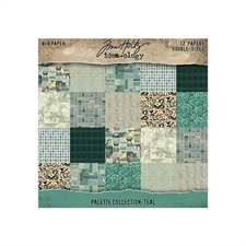 Tim Holtz Paper 8x8" - Palette Collection / Teal