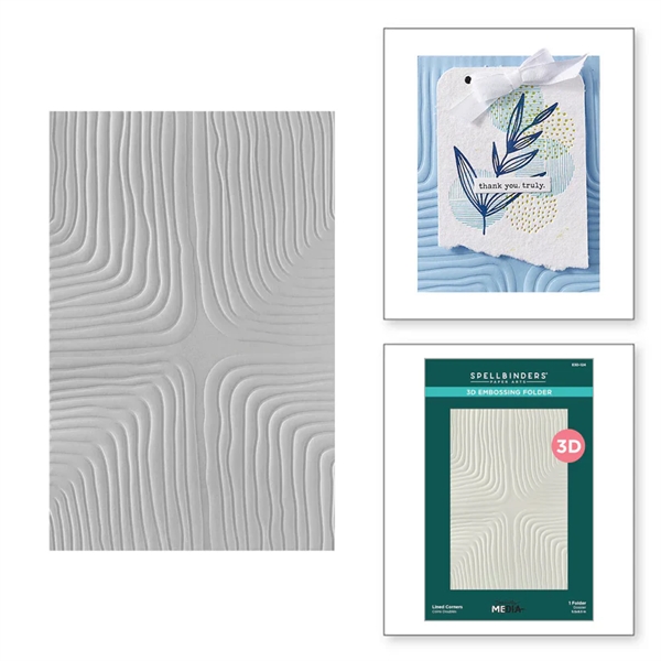 Spellbinders Embossing Folder - Dina Wakley / 3D Lined Corners
