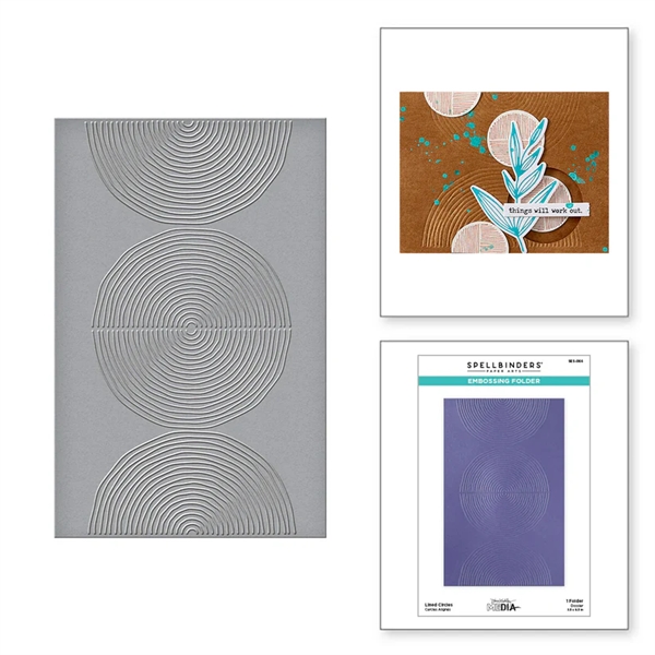 Spellbinders Embossing Folder - Dina Wakley / Lined Circles