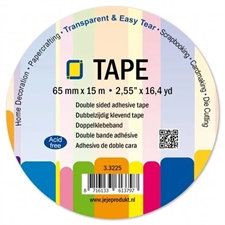 JeJe Clear Doubled Sided Tape - Roll 65 mm bred (15 meter)
