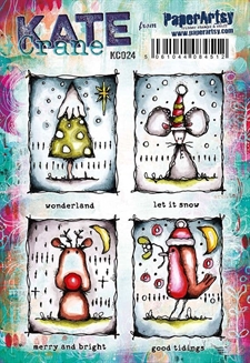 PaperArtsy A5 Cling Stamp - Kate Crane Set 024