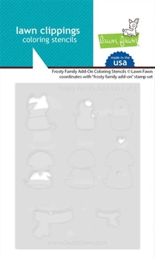 Lawn Fawn Clippings Coloring Stencils - Frosty Family Add-On